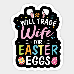 Star Flower Bunny Will Trade Wife For Easter Eggs Happy Me Sticker